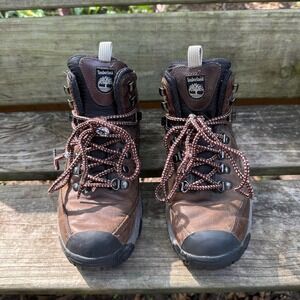 Timberland Hiking‎ Boots Waterproof Brown Leather Ankle Boots Lace Up Size 8M